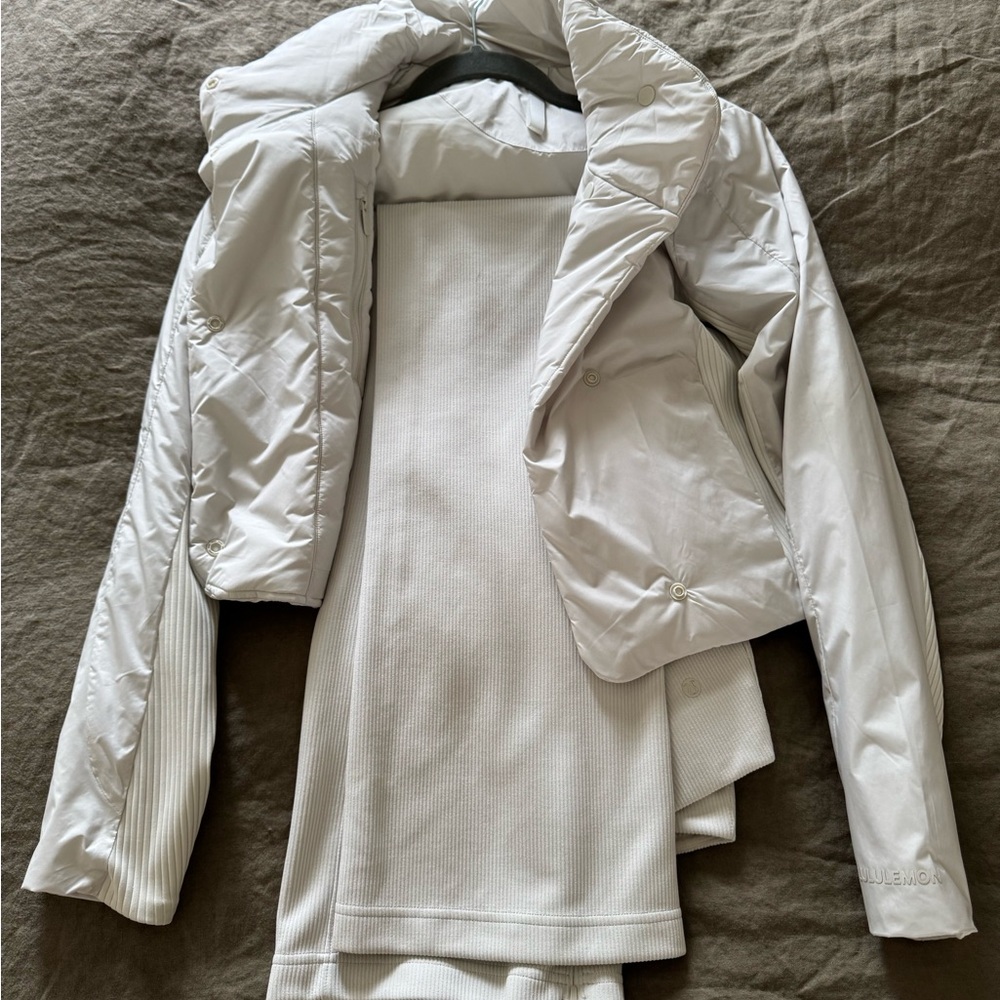 lululemon athletica White Track Pants & Jacket Set